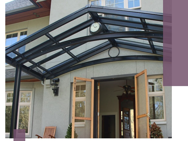 Изготовление и монтаж навесов и козырьков в Кыштыме