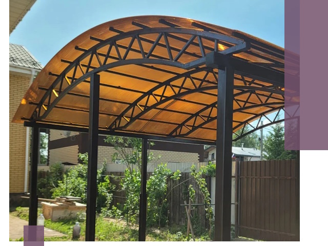 Изготовление навесов под ключ в Кыштыме из качественных материалов