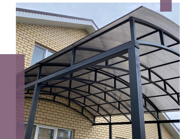 Монтаж козырьков в Кыштыме от 11684 руб. | ПРОЛЁТ-Кшт