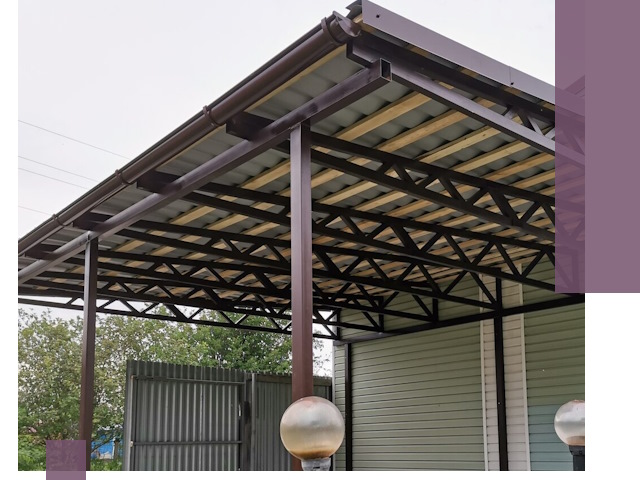 Навесы под ключ в Кыштыме: изготовление, монтаж и гарантия