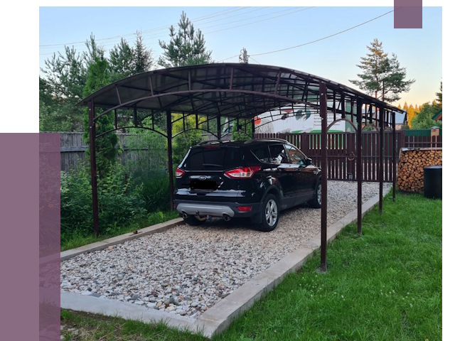 Навесы для автомобиля в Кыштыме от 13346 руб.  | ПРОЛЁТ-Кшт