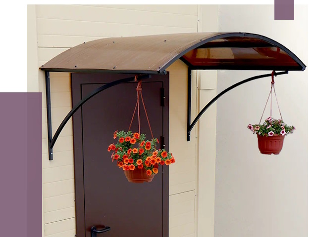 Козырьки над входом в Кыштыме от 15060 руб.  | ПРОЛЁТ-Кшт