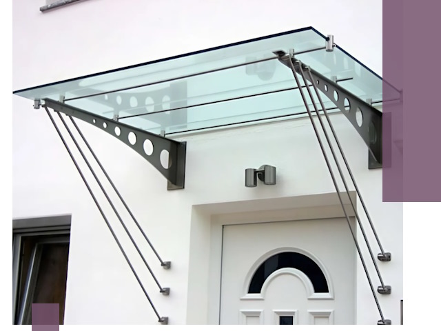 Козырьки над входом под ключ в Кыштыме — изготовление и монтаж