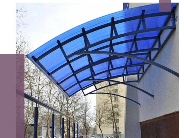 Козырьки из поликарбоната в Кыштыме от 4362 руб. под ключ | ПРОЛЁТ-Кшт