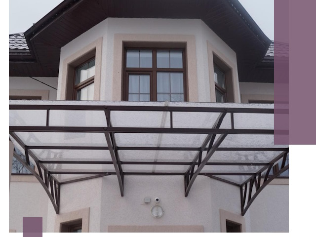 Козырьки из поликарбоната под ключ в Кыштыме