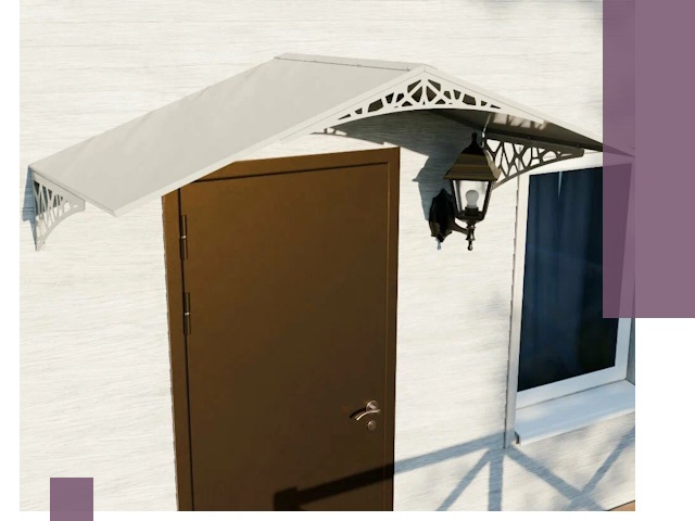 Металлические козырьки на входы и террасы в Кыштыме