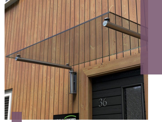 Стеклянные козырьки на входы и фасады в Кыштыме