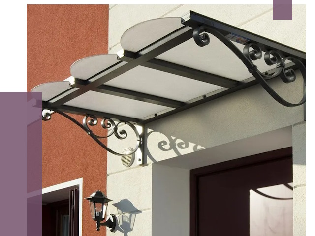 Односкатные козырьки в Кыштыме от 8517 руб.  | ПРОЛЁТ-Кшт