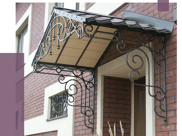 Двускатные козырьки в Кыштыме под ключ от 12983 руб.