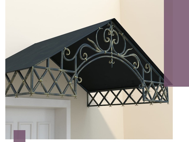 Двускатные металлические козырьки под ключ в Кыштыме